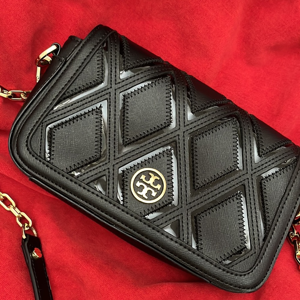 Euc Tory Burch Robinson Patchwork Mini-Chain Stra… - image 4